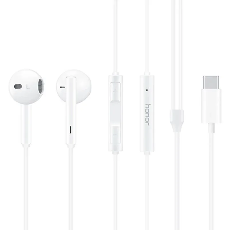 Original Honor Type C Earphone AM33 In-Ear Wired Headset With Microphone Volume Control For Honor 300 200 100 Pro 90GT Magic VS3