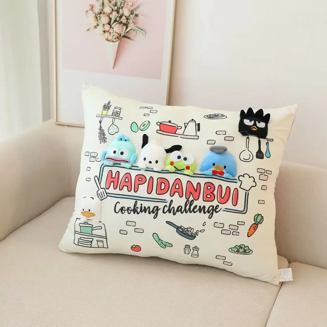 

Sanrio милая декоративная подушка с мягким рисунком Hangyodon Pochacco Cinnamoroll плюшевые кавайные подушки для спины диван-кровать рождественские подарки для девочек