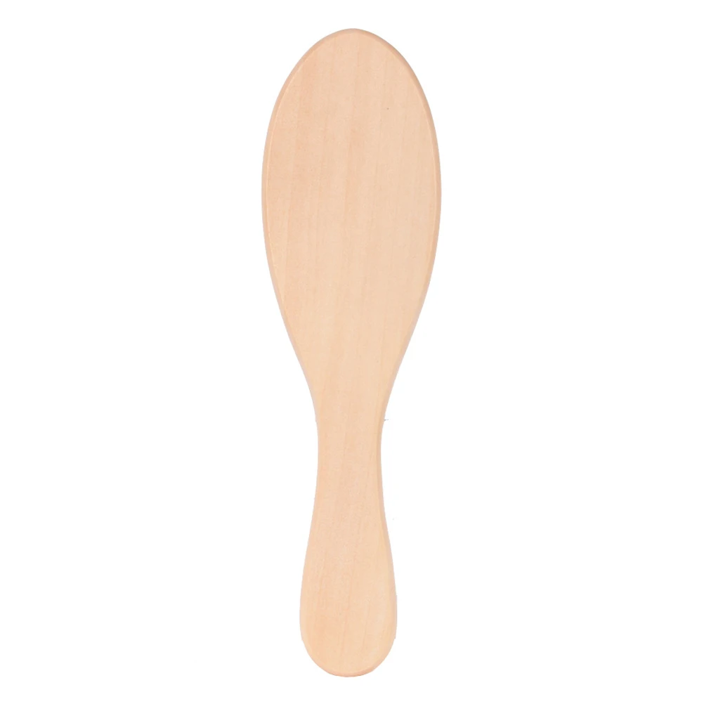 

1pc Wooden Handle Hair Brush Natural Beech Bristles Wide Teeth Cushion Scalp Massage Comb Cushioned Paddle Brush For