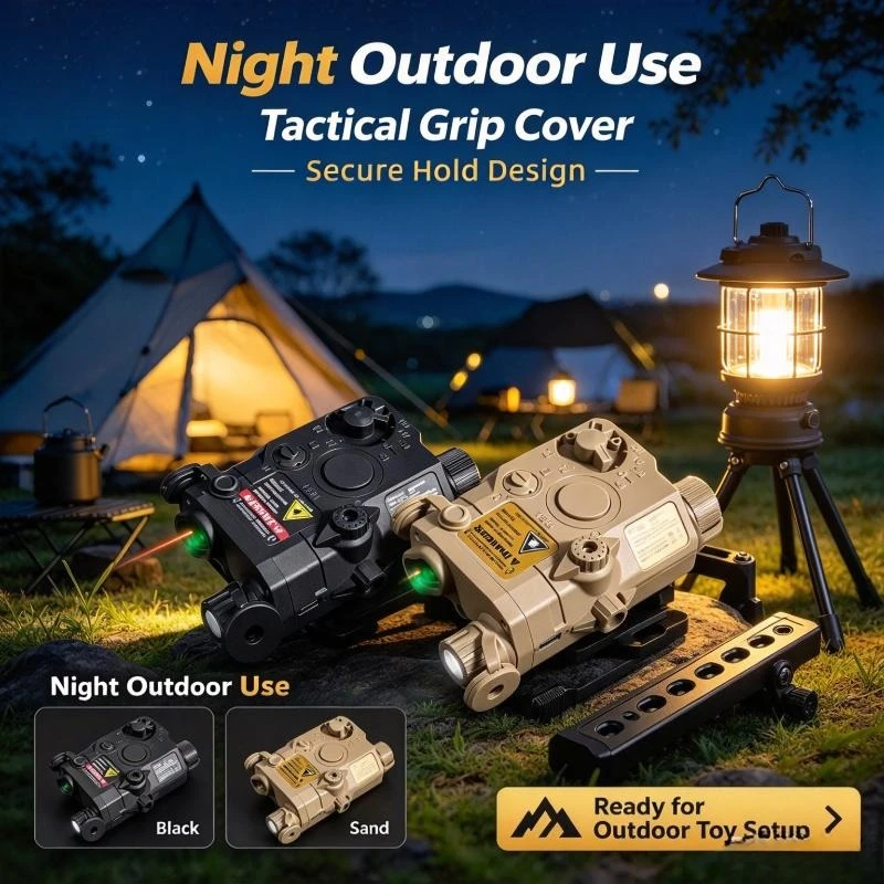 Nylon Outdoor Toy Light Module, Green Signal Light, Red Beam, Strobe Feature, Battery Powered, Rail Mount Game Part