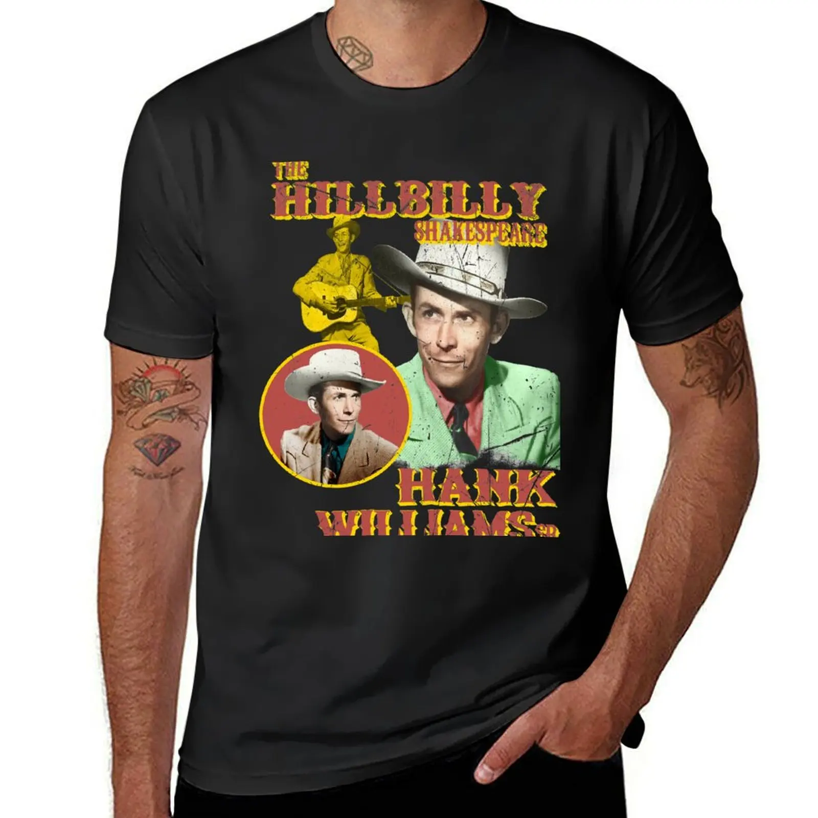 Hillbilly Shakespeare-Old Hank Distressed T-Shirt heavyweights oversized kawaii clothes cute clothes men clothing