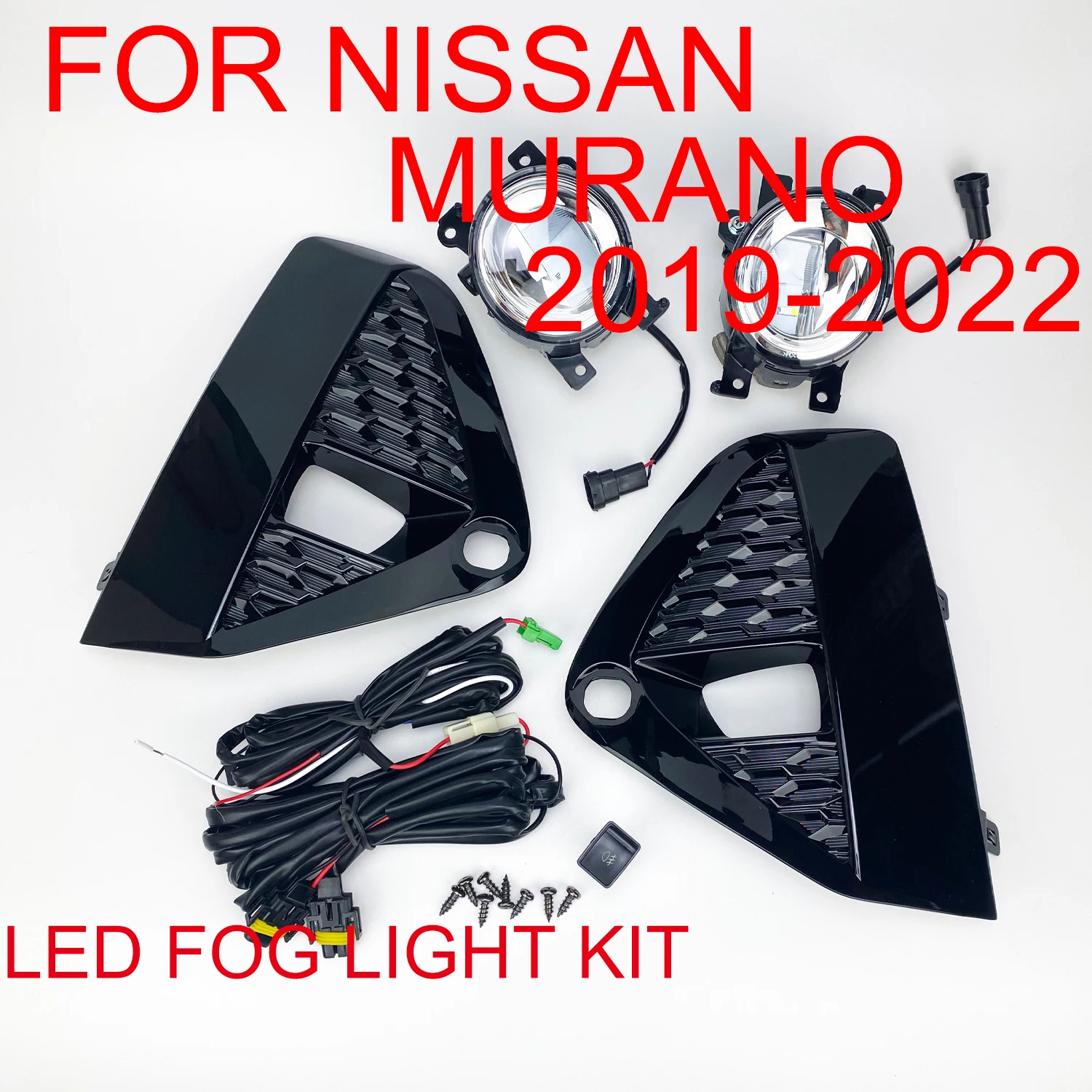 LED Fog Driving Lights For 2019 2020 2021 2022 Nissan Murano With Bulb Switch Wire Harness Bezel Replacement Or Upgrade