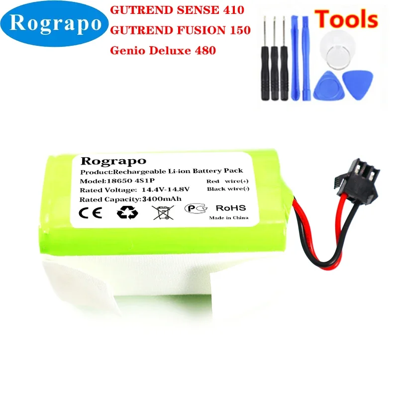 

Новый 3400mAh литий-ионный аккумулятор для Gutrend Fusion 150 SENSE 410 Genio Deluxe 480 Запчасти для робота-пылесоса