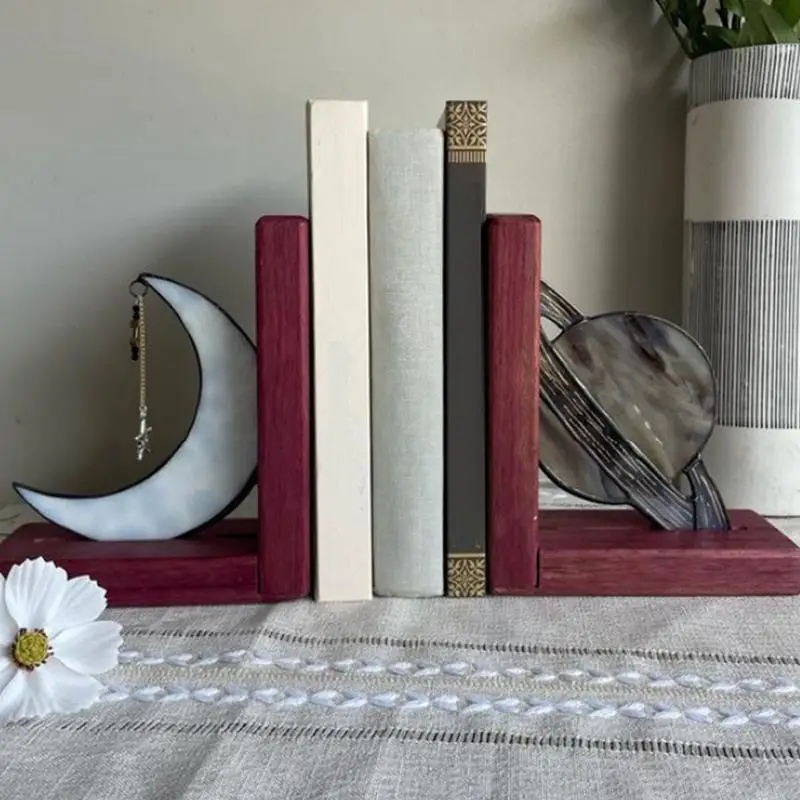 Bookends For Heavy Books Vintage Wooden Book Stoppers For Shelf Decorative Book Holder Support Stand 30x15cm Bookends