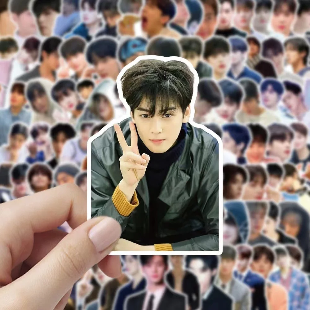 2024 New 100PCS Cha EunWoo mobile phone case computer decorative hand account DIY stickers