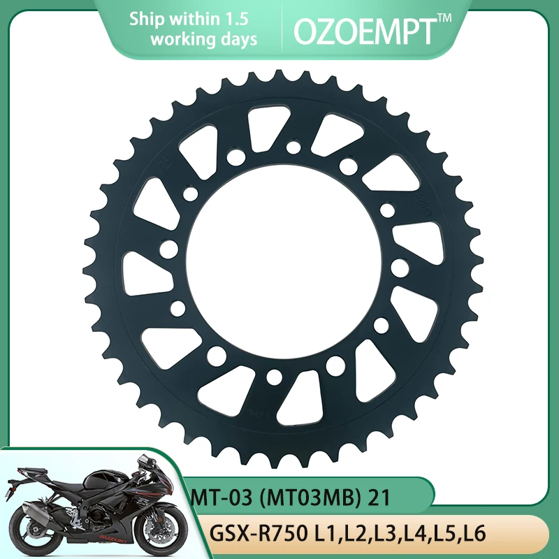 

Задняя звездочка для мотоцикла OZOEMPT 520-43T, применяется к GSX-R750 L1,L2,L3,L4,L5,L6 MT-25 YZF-R25 MT-03 (MTN320-A), (MT03MB)