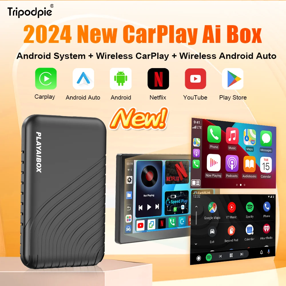 

Play AI Box Wireless CarPlay Android Auto For Netflix YouTube For Mazda VW Audi Buick Chery Ford GMC Haval Honda Jeep Kia Lexus