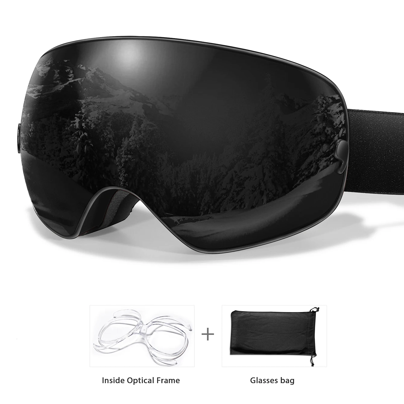 NONE Winter Outdoor SKI Brille Männer und Frauen Teenager, kostenloser optischer Rahmen und Tasche, UV400 Antibeschlag-Snowboardbrille, Weihnachtsgeschenke 8