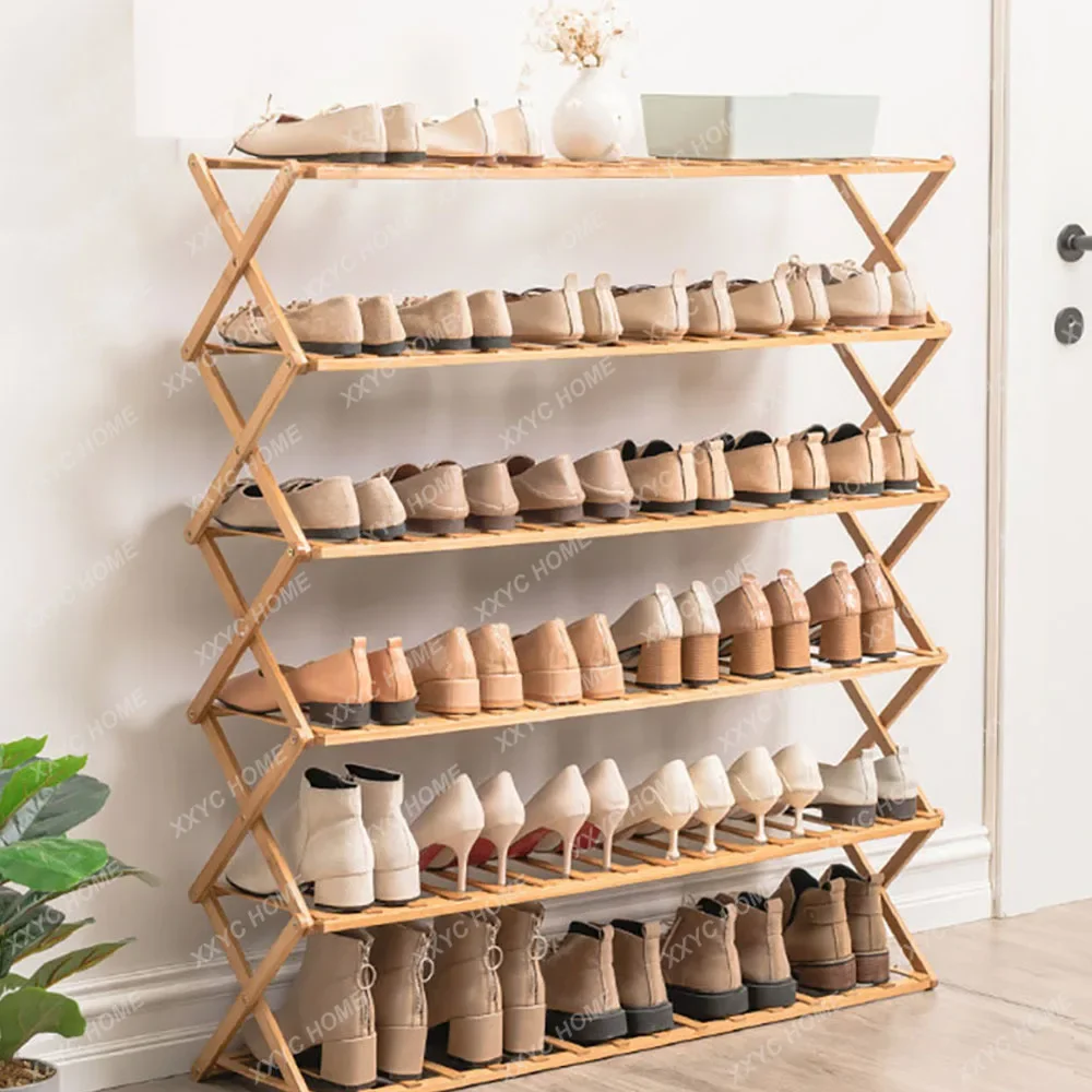 Simple Folding Shoe Rack Door Storage Shelf Free Installation Of Healthy Material Strong Bearing Anti Fouling Easy Clean