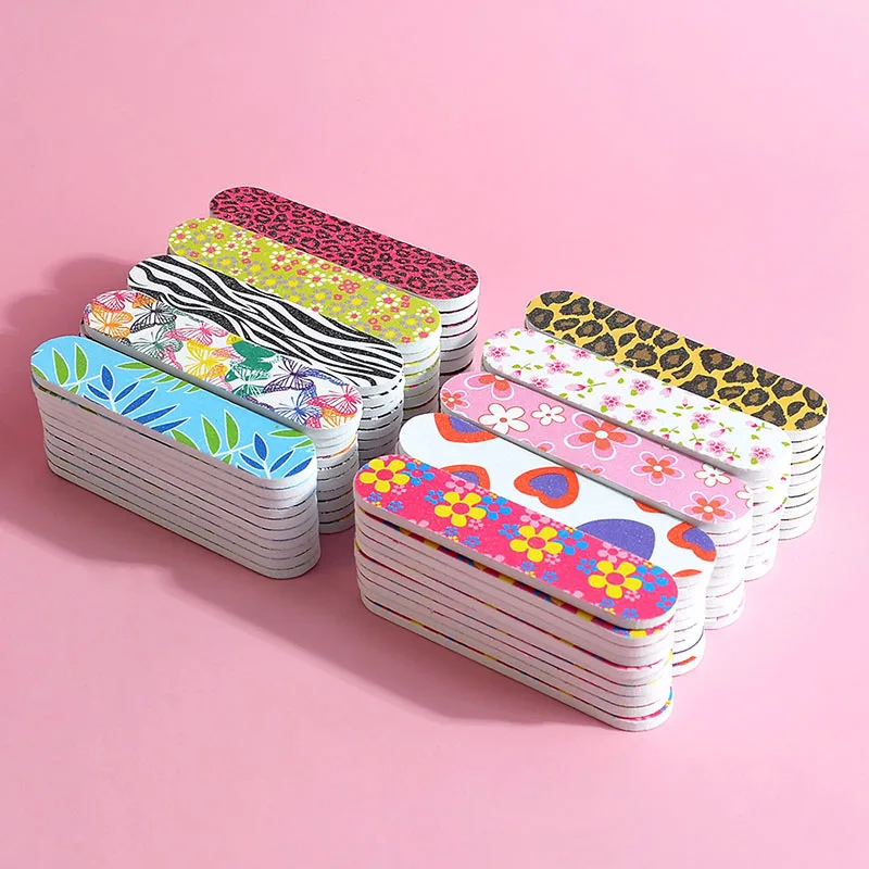 Flower Printed Nail File 9cm Colorful Daisy Nail File Printing Double-Sided Nail File Sharpener Professional Manicure Tools