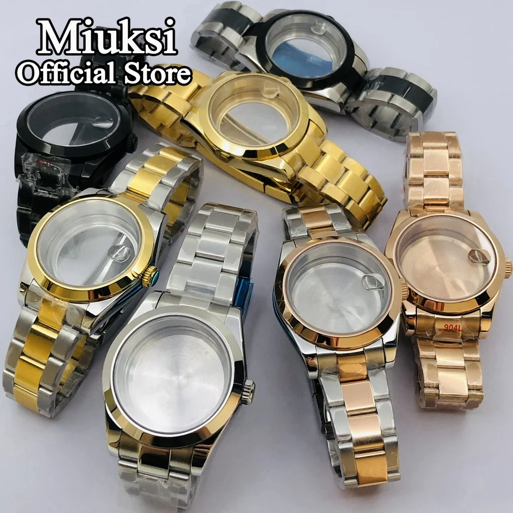 Miuksi 36mm/40mm watch case sapphire glass fit NH35 NH36 NH34 ETA2824 2836 Miyota8205 8215 PT5000 Mingzhu DG2813 3804 movement