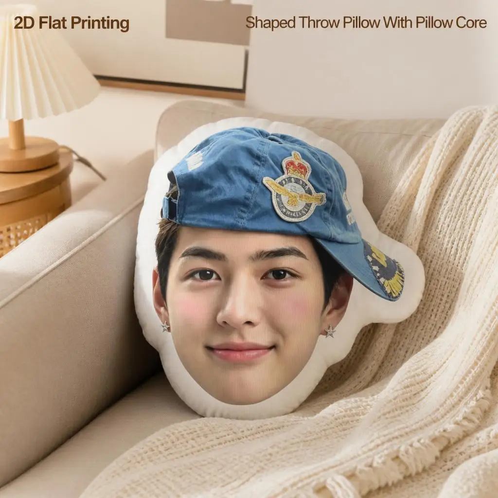 CORTIS Boy Group Member Face Shaped Pillow Stuffed Cushion Throw Pillow for Kpop Fan Room Decor Sofa Bedroom Accent Gift