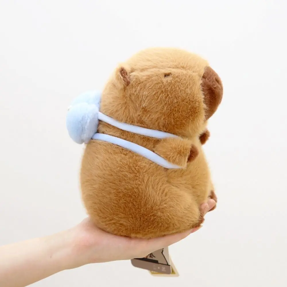 With Shell backpack Capybara Plush Toy Summer Cloth Doll Capibara Anime Fluffty Toy Simulation Cartoon Capybara Plush Doll