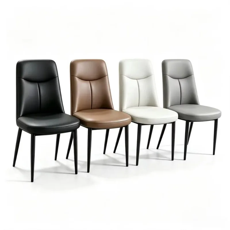 Premium Nordic stainless steel legged dining chair with soft PU leather seats for commercial restaurants