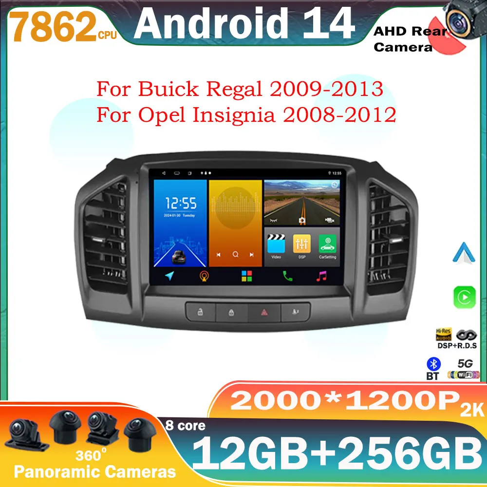 

Android For Buick Regal 2009-2013 For Opel Insignia 2008-2012 Car Dvd Radio Stereo Multimedia Player GPS 5G wifi Navigation 2din
