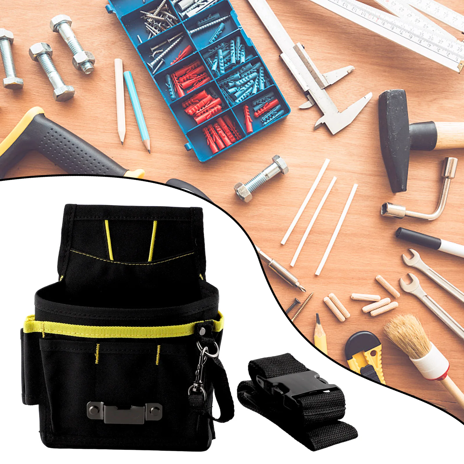 

Electrician Waist Storage Tool 600D Oxford Fabric Belt Black Electrician Holder Pouch For Wrench Screwdriver Tool Box Accessory