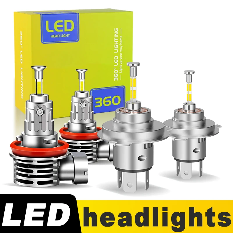 2Pcs Canbus H4 H11 LED Headlight Bulb Mini 360 Size 30000LM CSP High Low Foglight For Honda Ridgeline 2006-2014 2007 2008 2009
