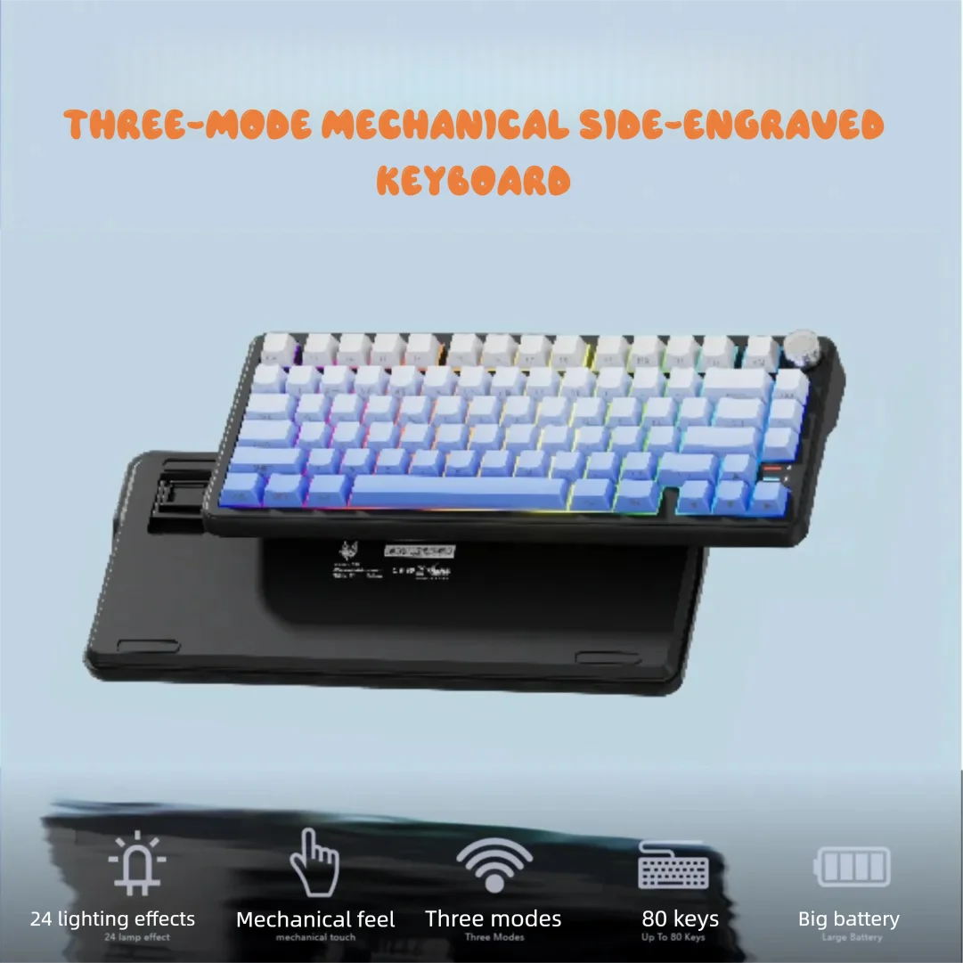 JITE Bluetooth 2.4G Tri-mode Wired Hot-Swappable Keyboard RGB Tri-Mode Gaming Keyboard ull-key hot-swap, win&mac