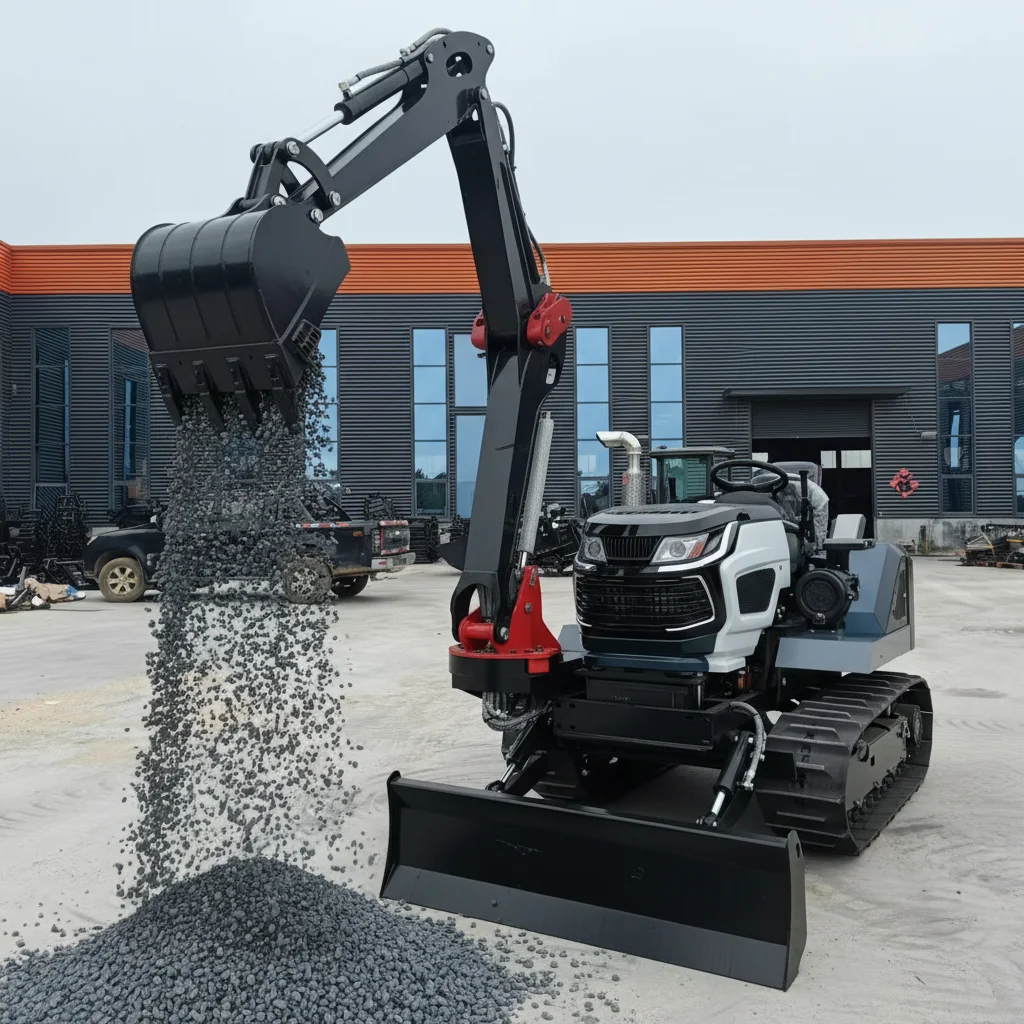 

35HP Farm Track Tractor Front Loader EPA Approved With Rotary Tiller Trencher Ripper Multi Functions