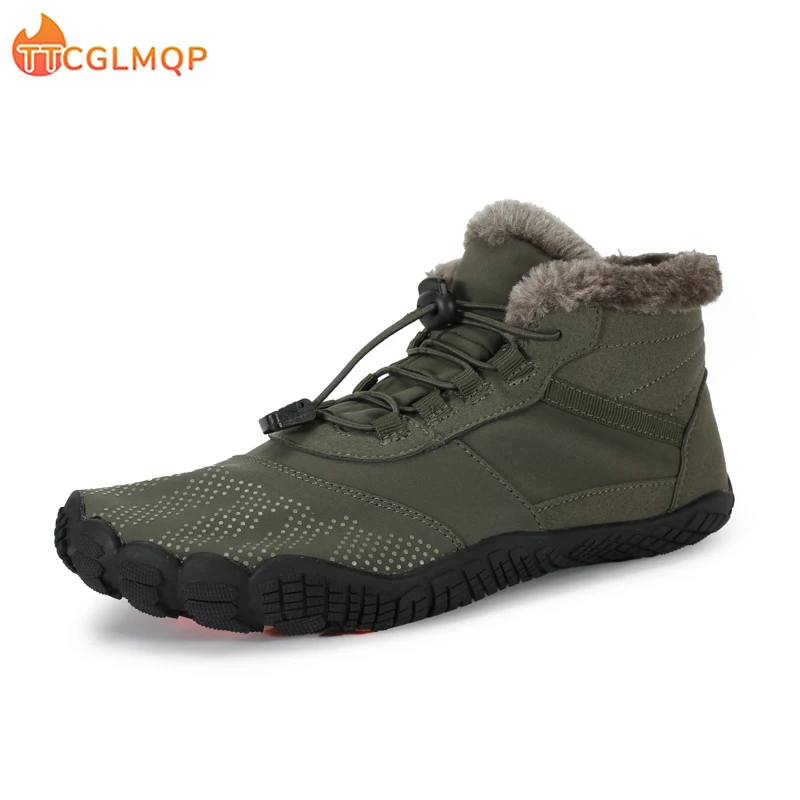 2023 Winter Booties Men Snow BareFoot Casual Shoes Outdoor Work Shoes Ladies Warm Fur Men Ankle Shoes Male Snow Boots Plus Size