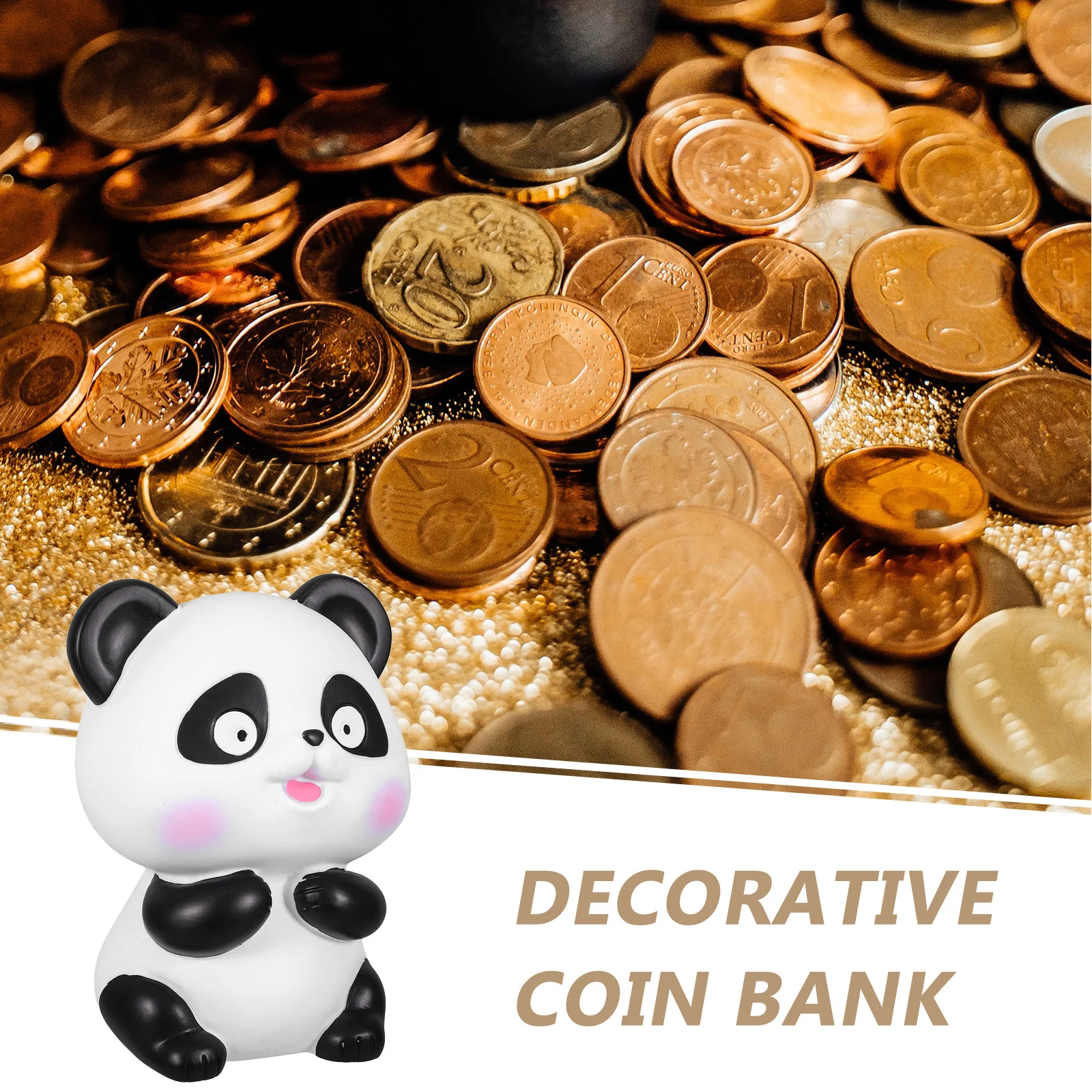 شاتيربروف الكرتون الباندا المال البنك سعة كبيرة عملة توفير جرة الاطفال عملة صندوق تخزين الحيوان أصبع البنك توفير المال وعاء