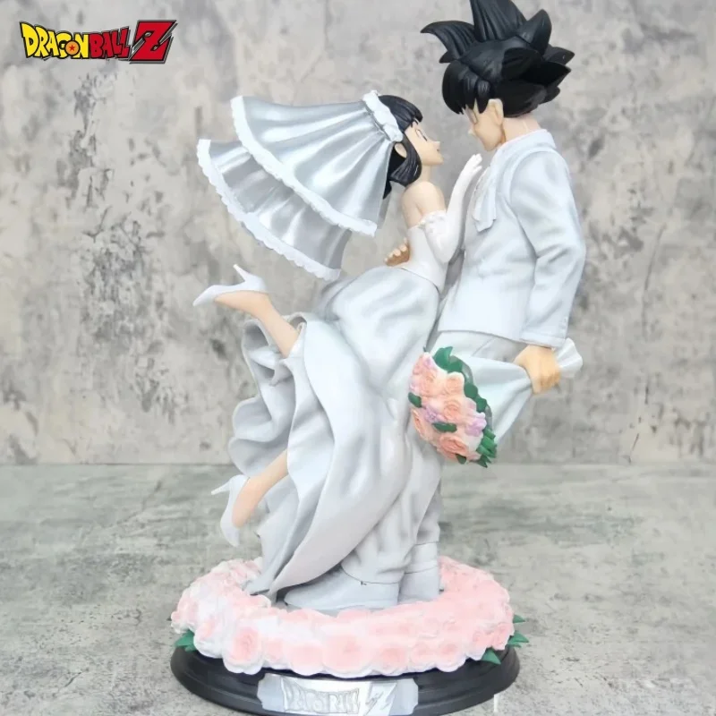 

2024 Hot Selling 31cm Anime Action Figure Dragon Ball Son Goku And Chichi Marry Wedding Decoration Collectible Model Gifts Toys