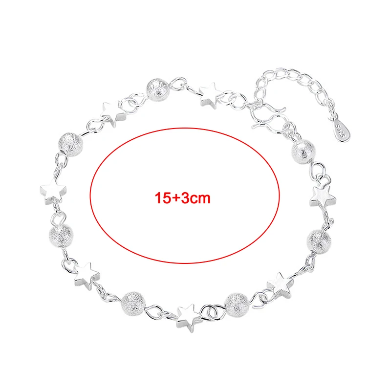 1 pc Silver Small Star Fresh Bracelet Fresh Star Bracelets For Women Personality Round Bead Bracelet Korean Fashion