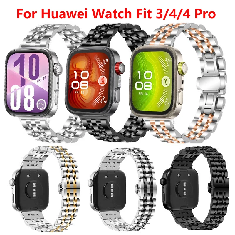 Edelstahl Band Für Huawei Uhr Fit 4 3 Metall Schmetterling Schnalle Armband Armband Für Huawei Uhr Fit 4Pro armband Correa