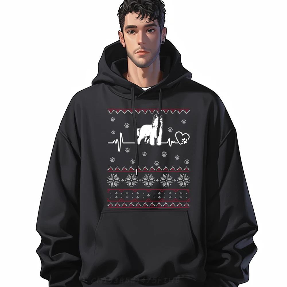 

My Briard Heartbeat For Christmas Fashion Hoodie Men Casual Everyday Long Sleeve Sweater Printed On