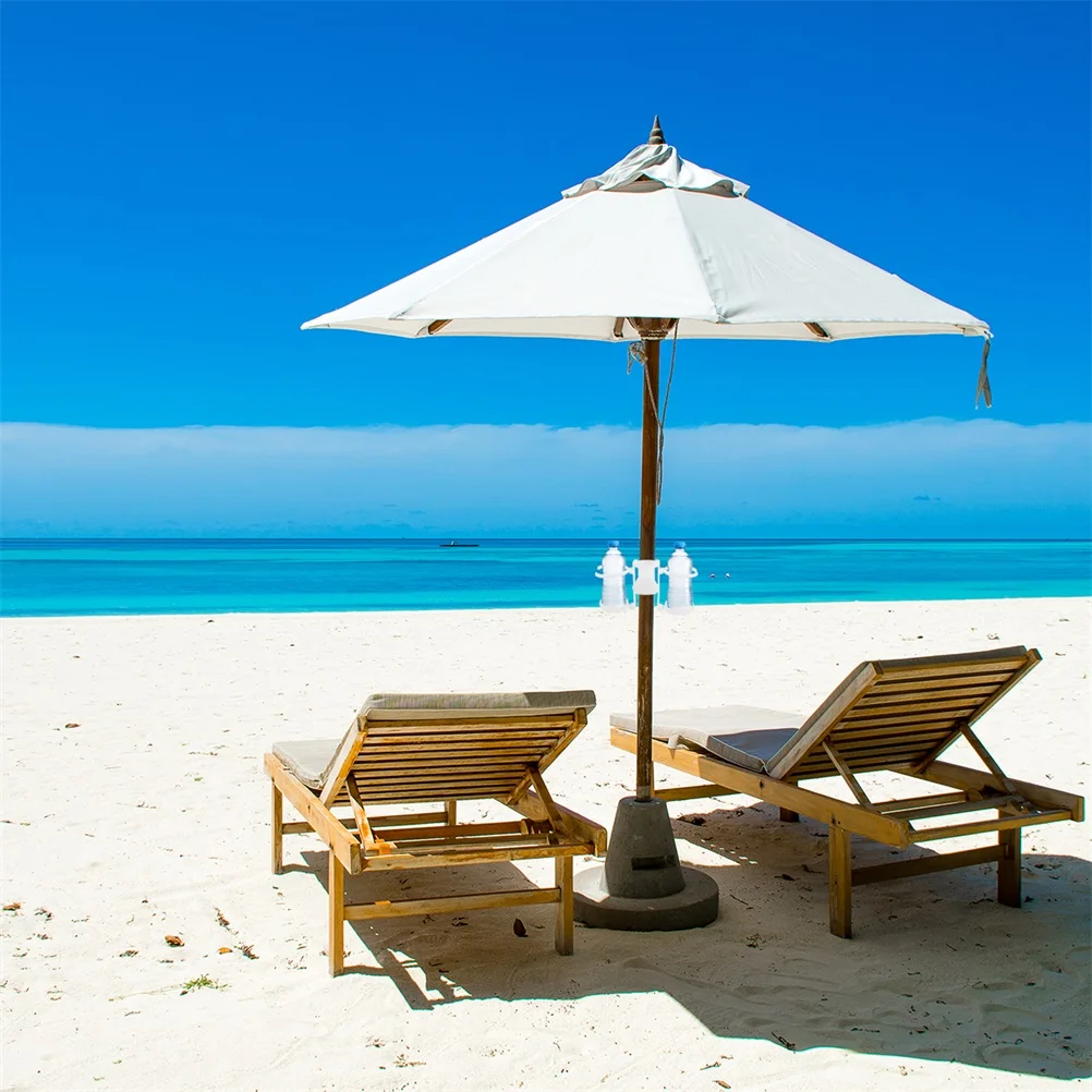 

3pcs Plastic Cup Holder Durable Lightweight Portable For Beach Pool Umbrella Outdoor Use Easy Carry Smooth Surface