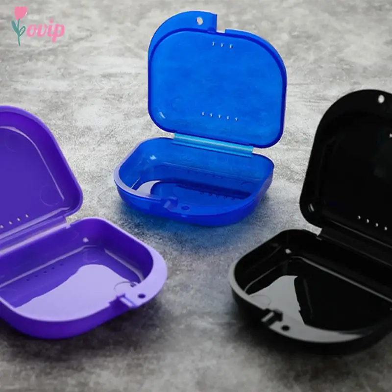 

Tooth Retainer Box Braces Container Mouthguard Guard Denture Storage Case Cleaner Multi Color Organizer Case Cleaner Accessories