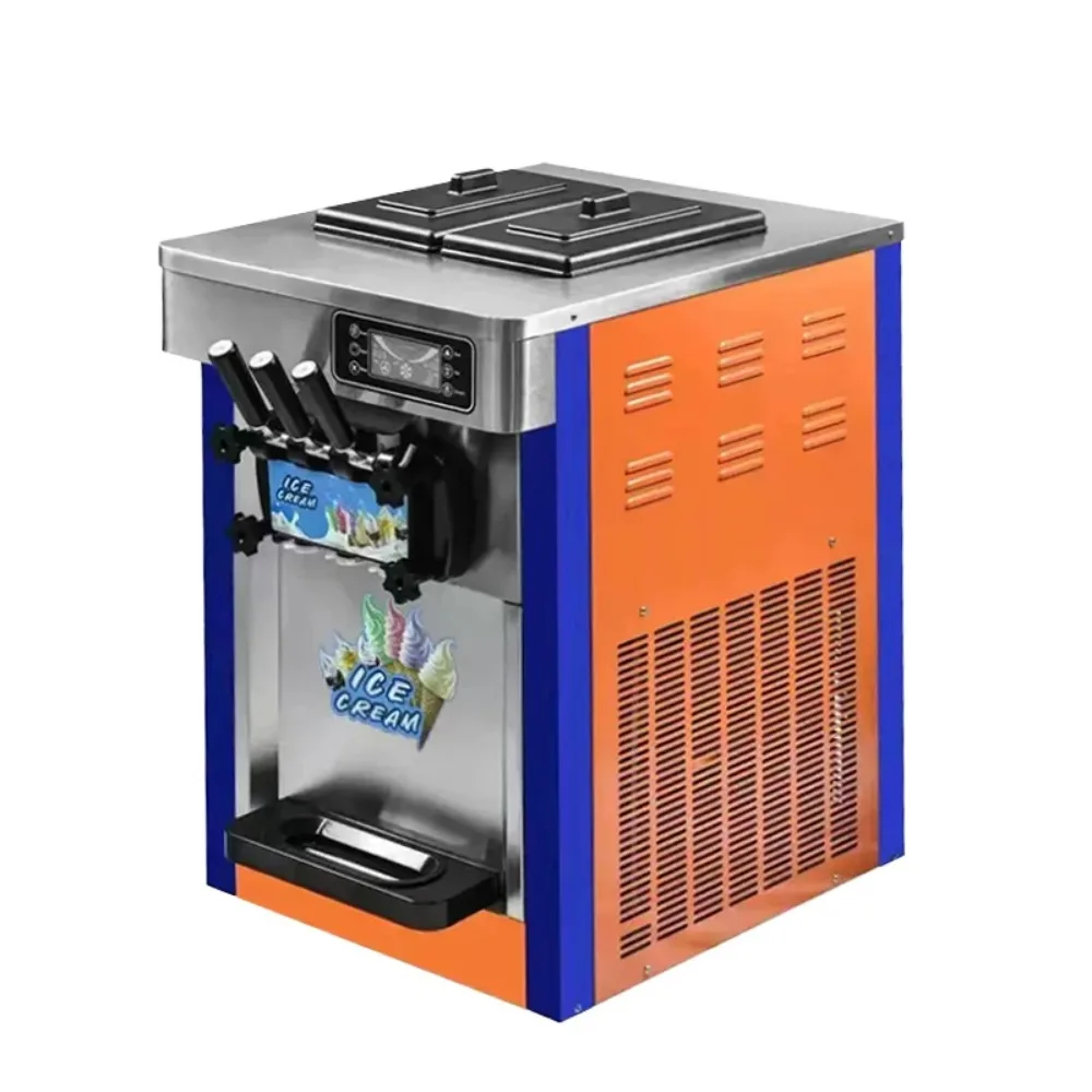 Commercial New Stainless Steel Soft Serve Ice Cream Machine Pre-Cooling Preservation for Dessert Shop Equipment