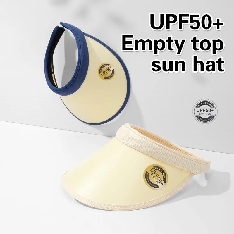 Women Sun Visors Bucket Hats Adjustable Empty Top Baseball Cap Summer Anti-UV UPF50+ for Outdoor Riding Golf UV Protection