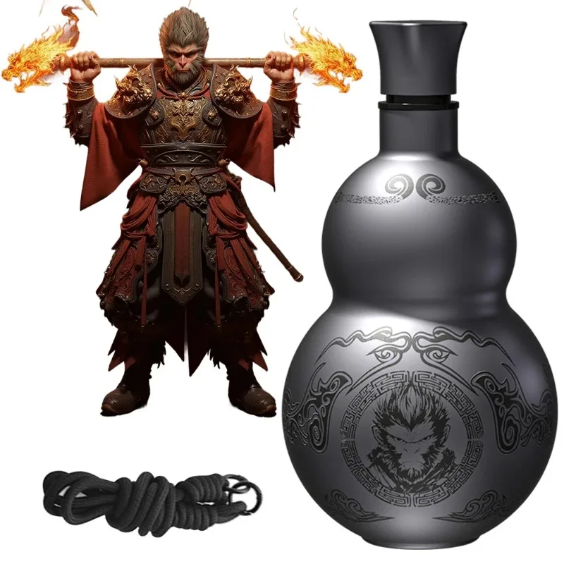 

500ml Gourd Water Bottle Stainless Steel Retro Style Water Bottle Men's and Women's Double-layer Insulated Cup Leak Proof