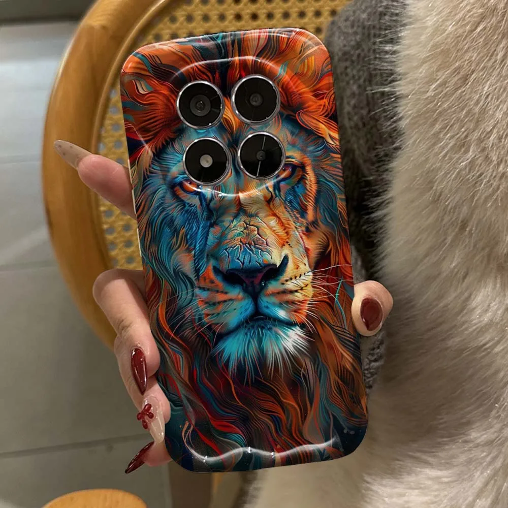 

Lion Art Cool Pattern Phone Case For Xiaomi Redmi Note 15 14 14S 13 13R 12 12T 11 11T Pro Puls 4G 5G Wave Oil White Soft