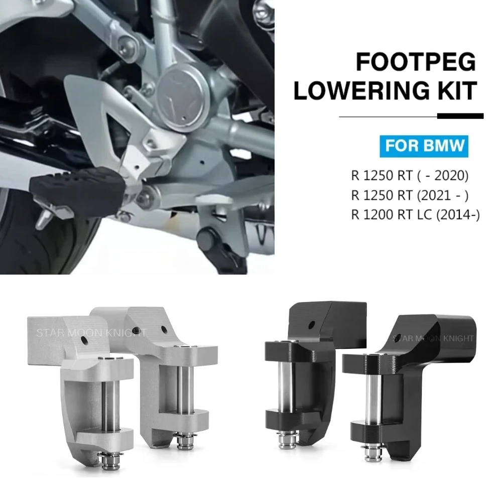 R1250RT R1200RT Footpeg Lowering Kit For BMW R 1250 RT R 1200 RT LC 2014-2022 2021 Motorcycle Driver Footrest Rider Foot Pegs