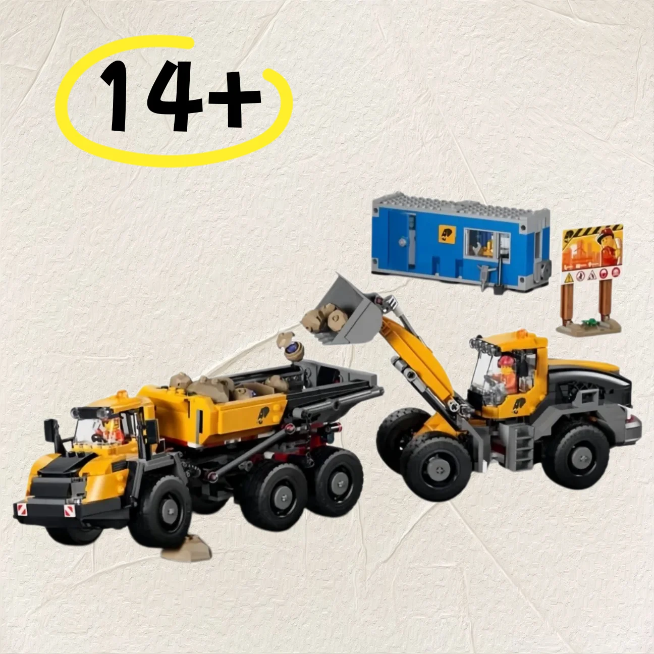 משאיות בנייה צהובות