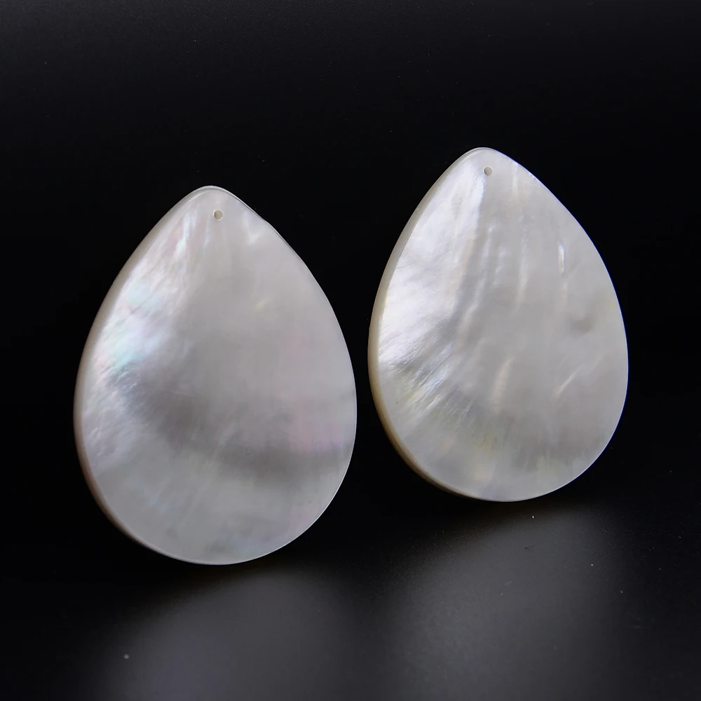 

APDGG 5 Pcs 40x50mm Big Natural White Sea Shell Teardrop Charms Pendant Beads Jewelry Making DIY