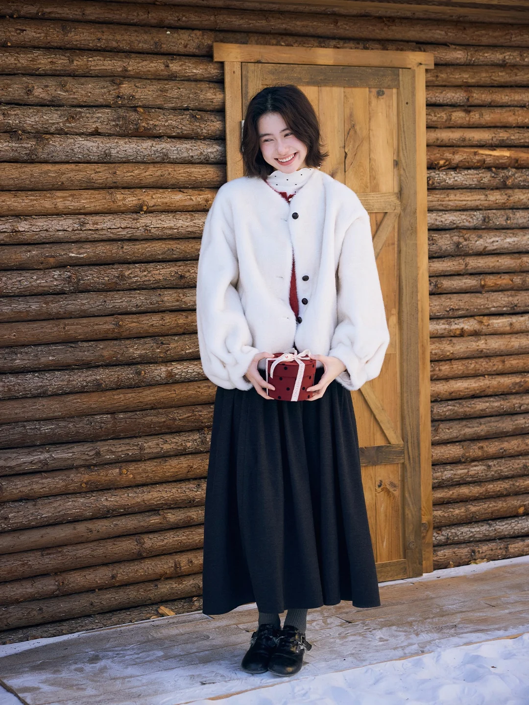 

GOOZA Ретро-пальто из натуральной кожи и экологичного меха Musoom Bule для женщин, зимнее, легкое, мягкое, с рукавами-фонариками