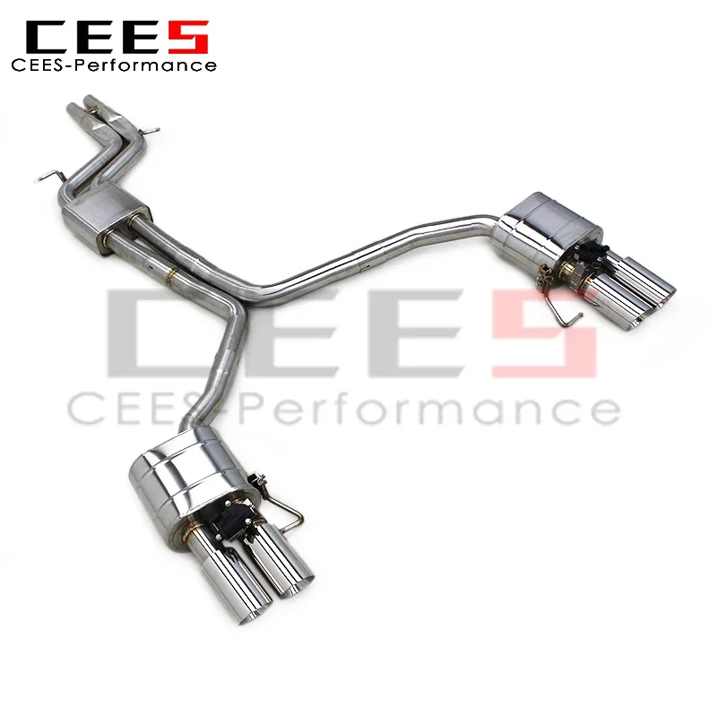 أنابيب عادم cees Catback لأودي S4/S5 B8/B8.5 3.0T 2013-2019 نظام عادم Valvetronic عالي الأداء من الفولاذ المقاوم للصدأ