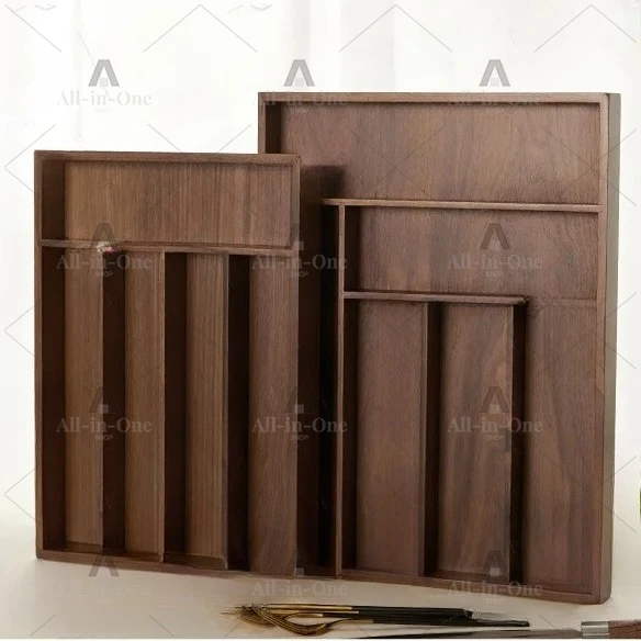 Large Storage Box Drawer Cutlery Food Jewelry Box Wooden Kitchen Cutlery Storage Box