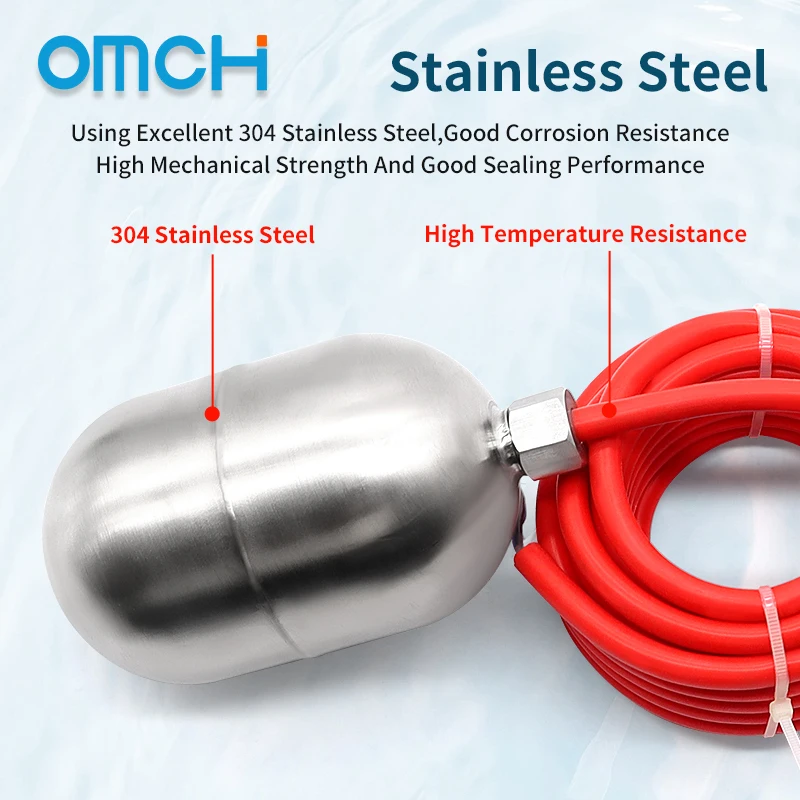 OMCH 304 Stainless Steel Level Float Switch High Temperature Resistant Automatic Water Level Controller Reservoir Flow Sensor view 3