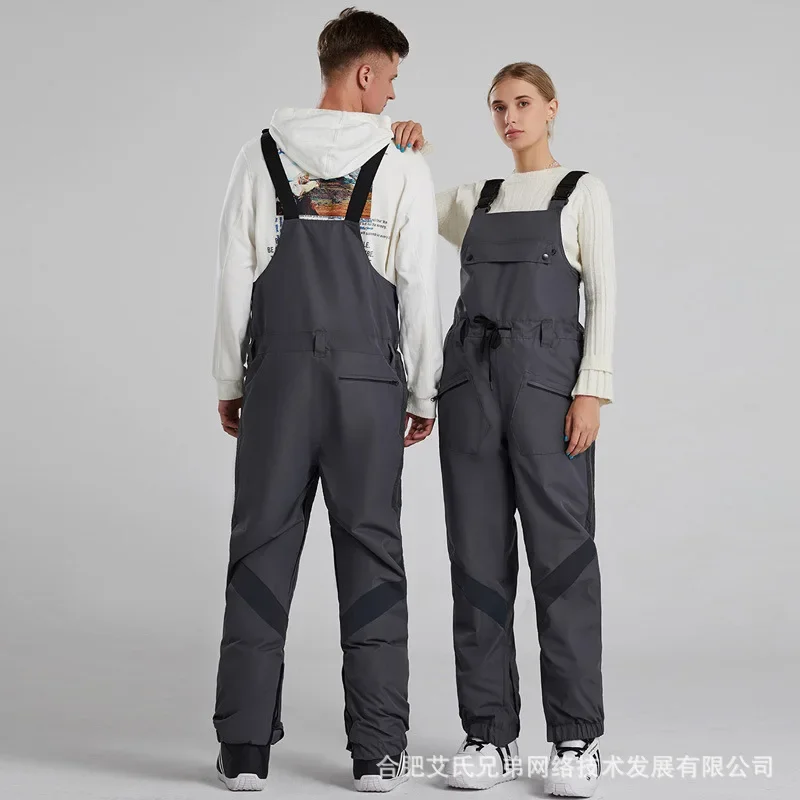 

Men's One-pie ce Ski Pants Waterproof And Bre athable Cot ton Clip Waterproof Single And Double Board Ski Pants Women's OT4