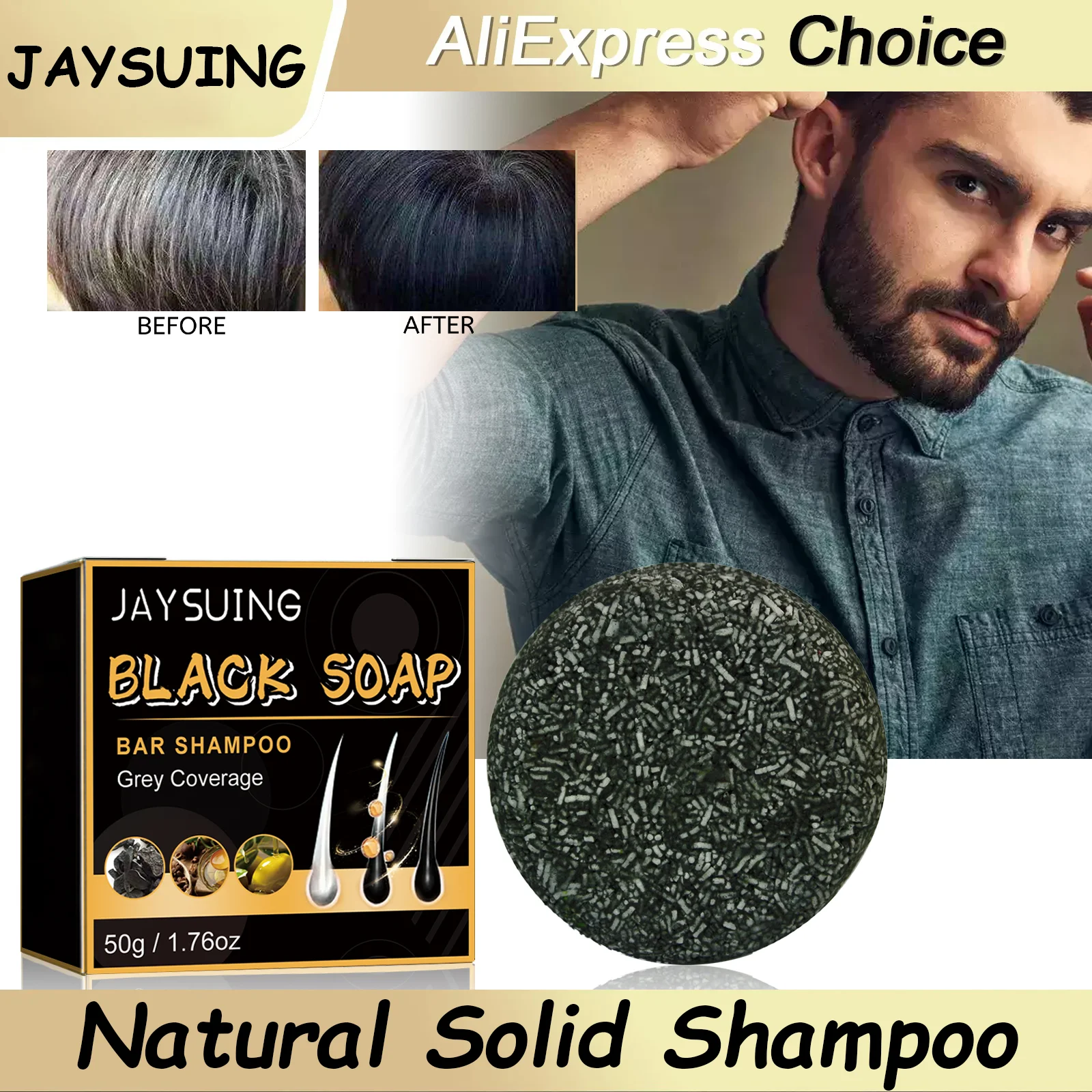 Hair Shampoo Soap Polygonum Multiflorum Black Soap White Hair Repair Scalp Care Nourishing Anti Dandruff Darkening Shampoo Bar