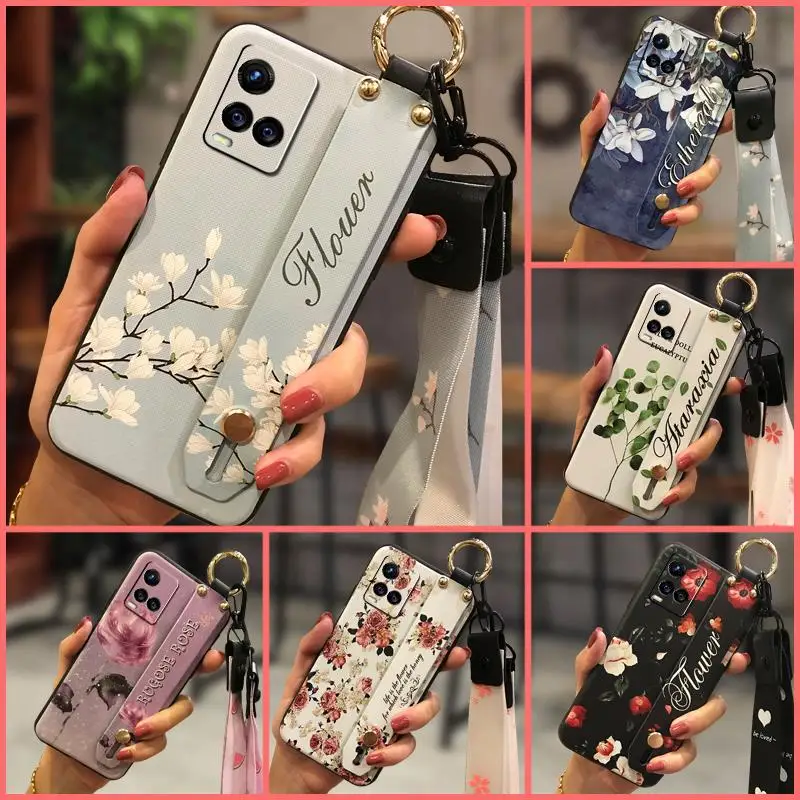 Shockproof For Woman Phone Case For VIVO Y21 2021/Y21S/Y33S Soft Original Wrist Strap Dirt-resistant