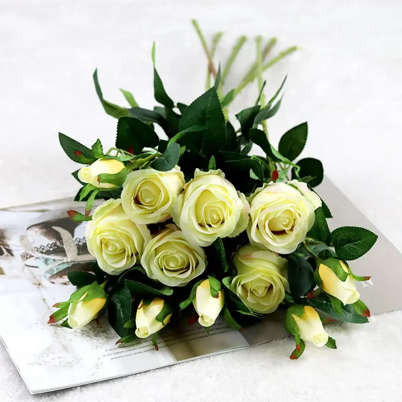 68CM Artificial Bulgarian Rose Home Vase Flower Arrangement Accessories Silk Flower Wedding Decoration