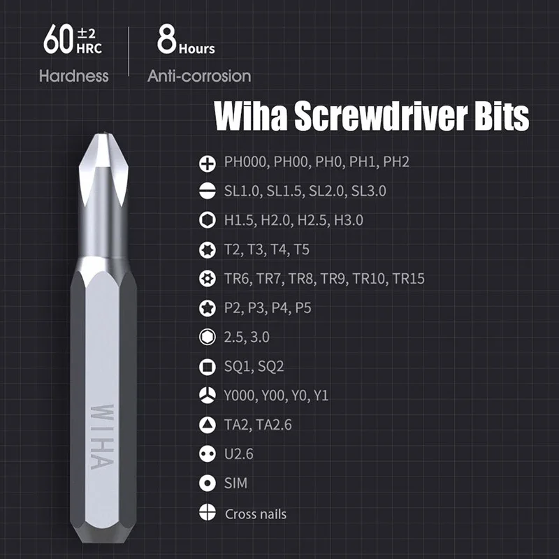 Wiha Zai Hause 44624 40 in1 ESD Micro Precision Magnetic Screwdriver Bit Set Nut Driver Rod Z6901C4