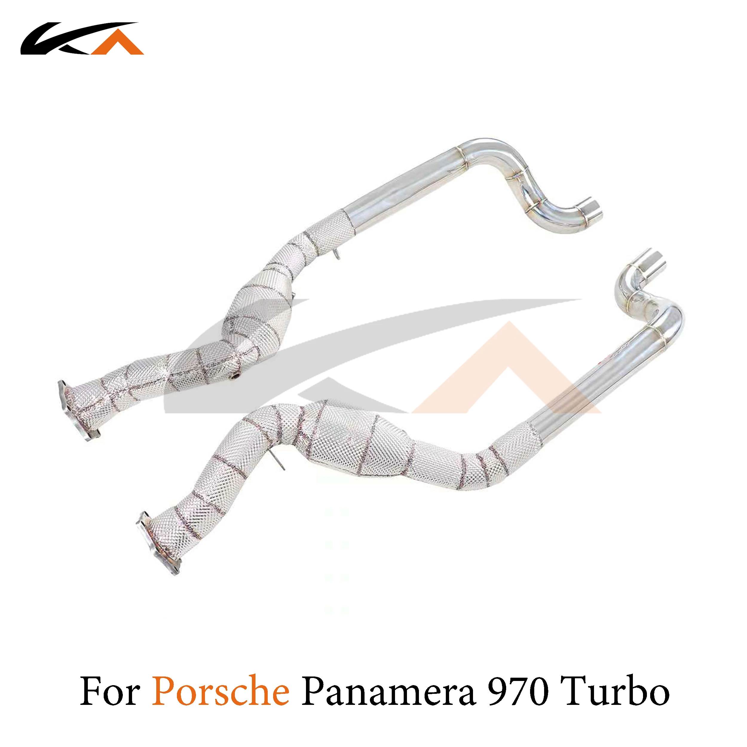 KA Tuning downpipe knalpot stainless headers untuk Porsche panamera 970 turbo 4.0t kinerja auto parts heat shield catted