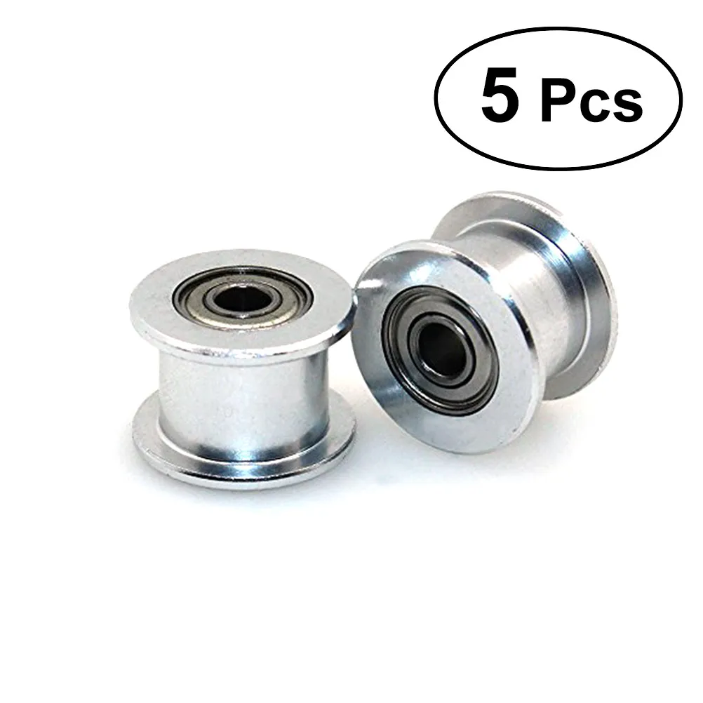 

5Pcs 3D Printer Gt2 Aluminum Timing Belt Idler Pulley 6Mm Width High Durability for Cnc Gear Shaper Milling Machine