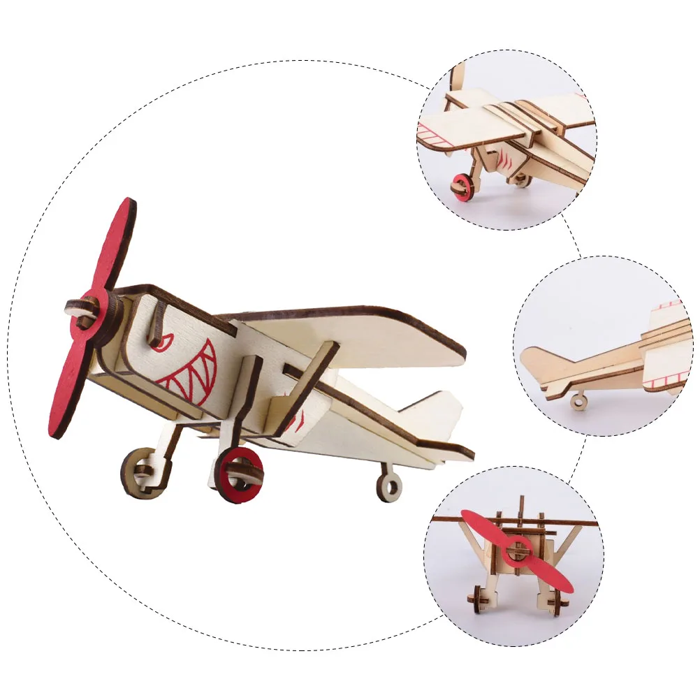 

Cutting Wooden Puzzle DIY 3D Airplane Model Education Toy Beige Mini Craft Kids Gift Christmas Birthday Decor Assembly